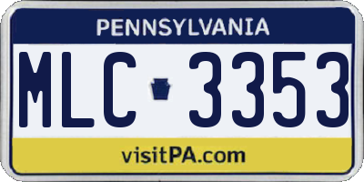 PA license plate MLC3353