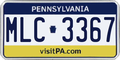 PA license plate MLC3367