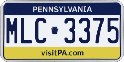 PA license plate MLC3375