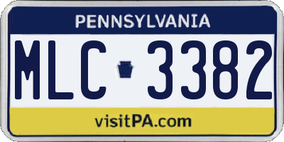 PA license plate MLC3382