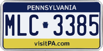 PA license plate MLC3385