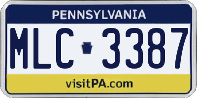 PA license plate MLC3387