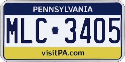 PA license plate MLC3405