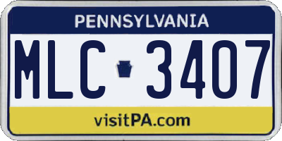 PA license plate MLC3407