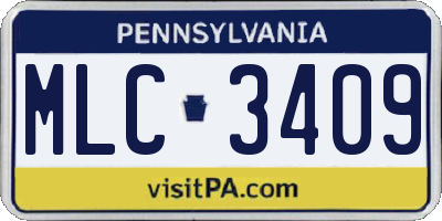 PA license plate MLC3409