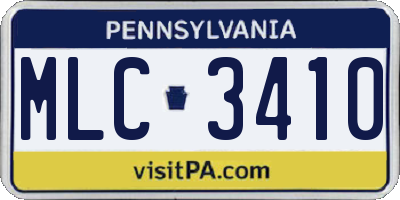 PA license plate MLC3410