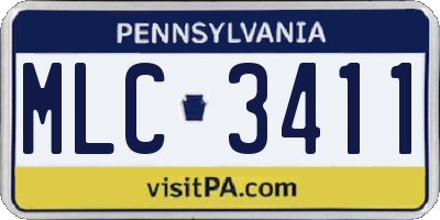 PA license plate MLC3411
