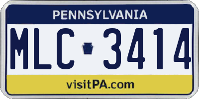PA license plate MLC3414