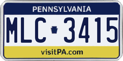 PA license plate MLC3415
