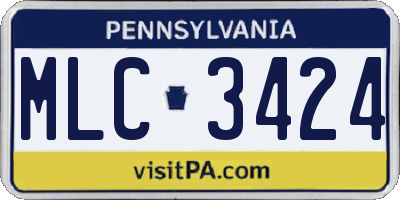 PA license plate MLC3424