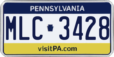 PA license plate MLC3428