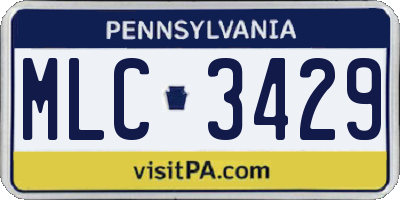 PA license plate MLC3429