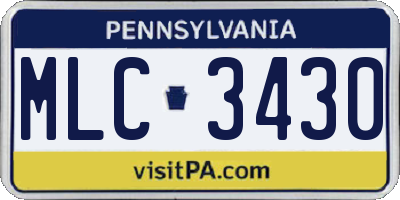PA license plate MLC3430