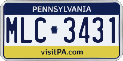 PA license plate MLC3431