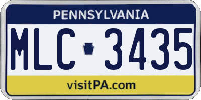PA license plate MLC3435
