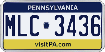 PA license plate MLC3436