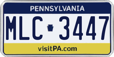 PA license plate MLC3447