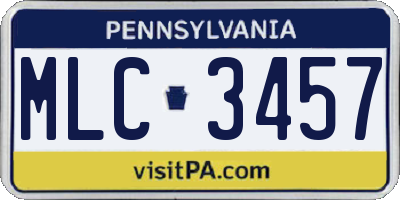 PA license plate MLC3457