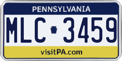 PA license plate MLC3459