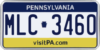 PA license plate MLC3460