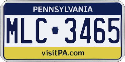 PA license plate MLC3465