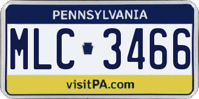 PA license plate MLC3466