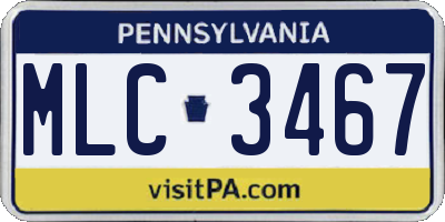 PA license plate MLC3467