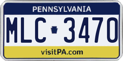 PA license plate MLC3470