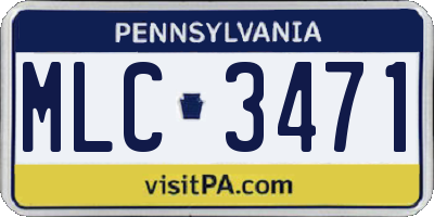 PA license plate MLC3471