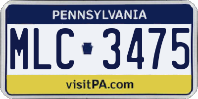 PA license plate MLC3475