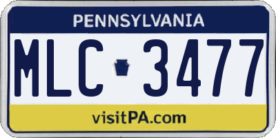 PA license plate MLC3477