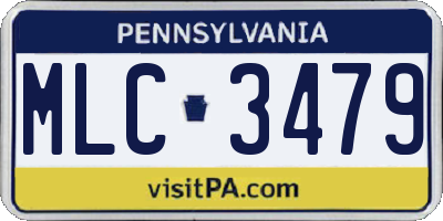 PA license plate MLC3479