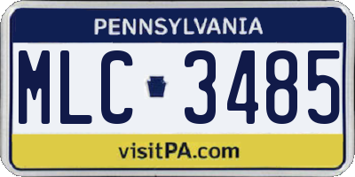 PA license plate MLC3485