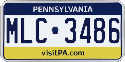 PA license plate MLC3486
