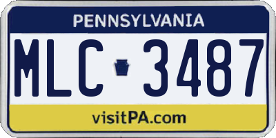 PA license plate MLC3487