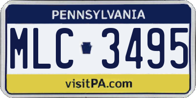 PA license plate MLC3495