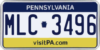 PA license plate MLC3496