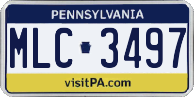 PA license plate MLC3497