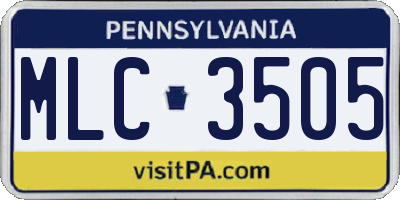 PA license plate MLC3505
