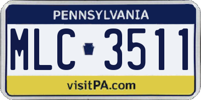 PA license plate MLC3511