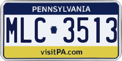 PA license plate MLC3513