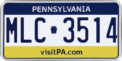 PA license plate MLC3514