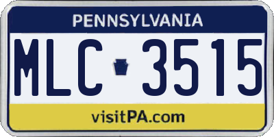 PA license plate MLC3515