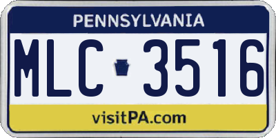 PA license plate MLC3516
