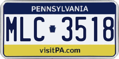 PA license plate MLC3518
