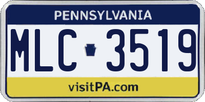 PA license plate MLC3519