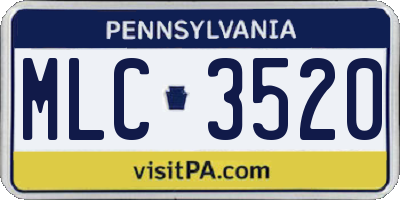 PA license plate MLC3520
