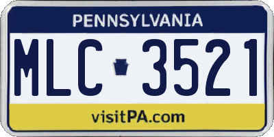 PA license plate MLC3521