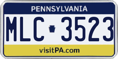 PA license plate MLC3523