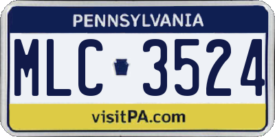 PA license plate MLC3524